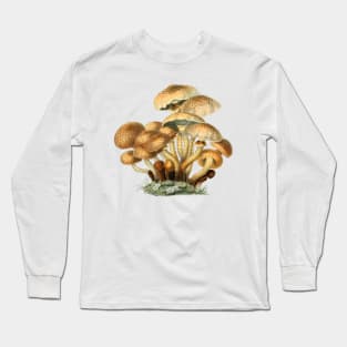 Shaggy Scaly Cap Mushroom Vintage Mycology Painting Long Sleeve T-Shirt